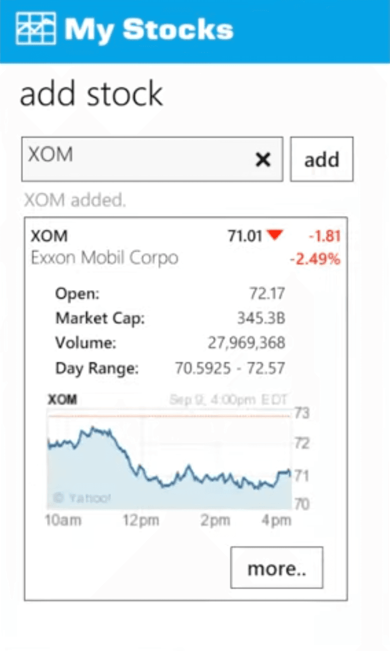 My Stocks Watch List