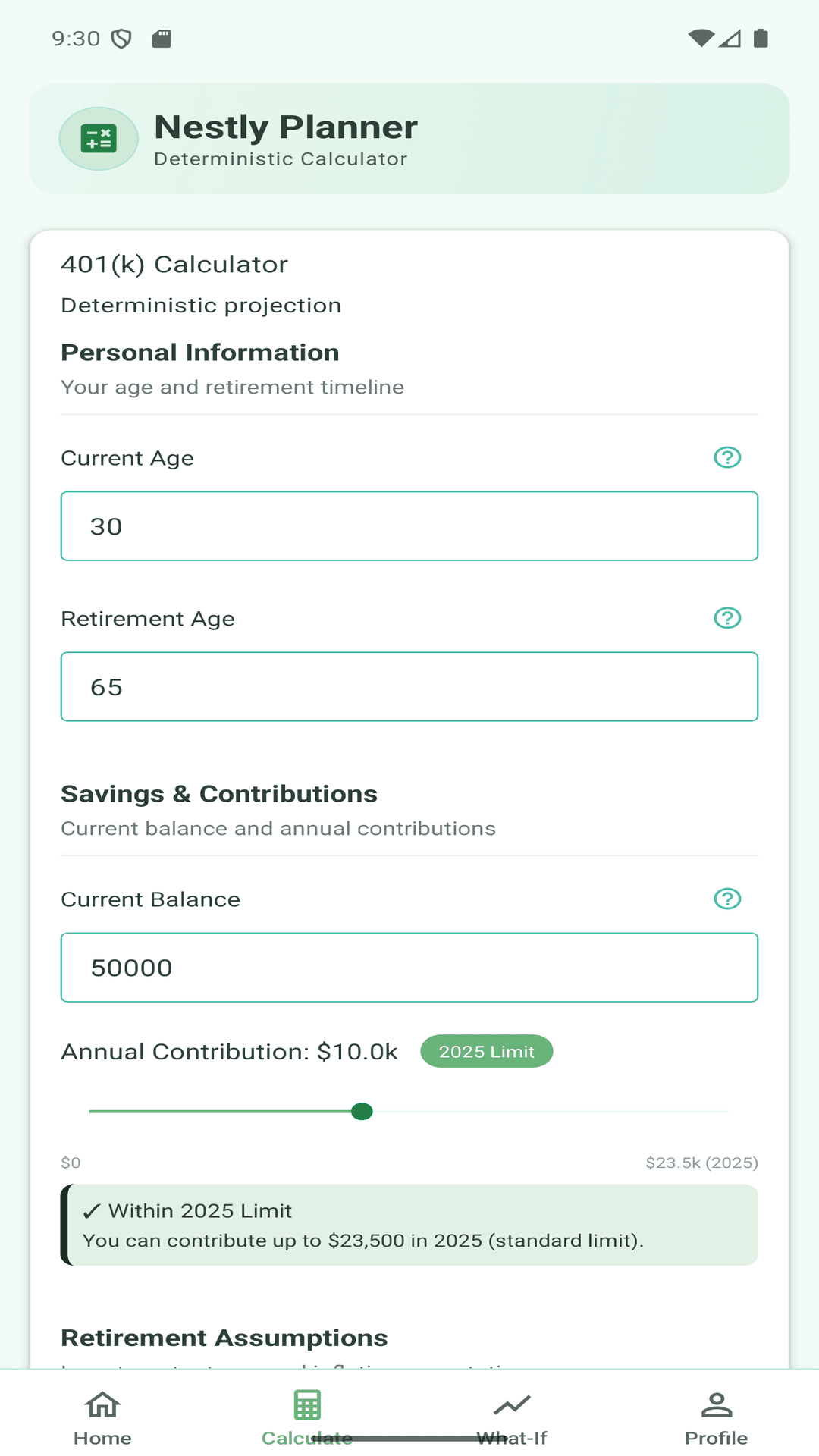 Nestly Portfolio Projection